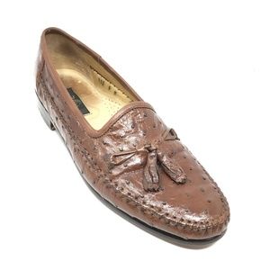 Zelli Loafers Dress Shoe Size 9 Brown Full Ostrich
